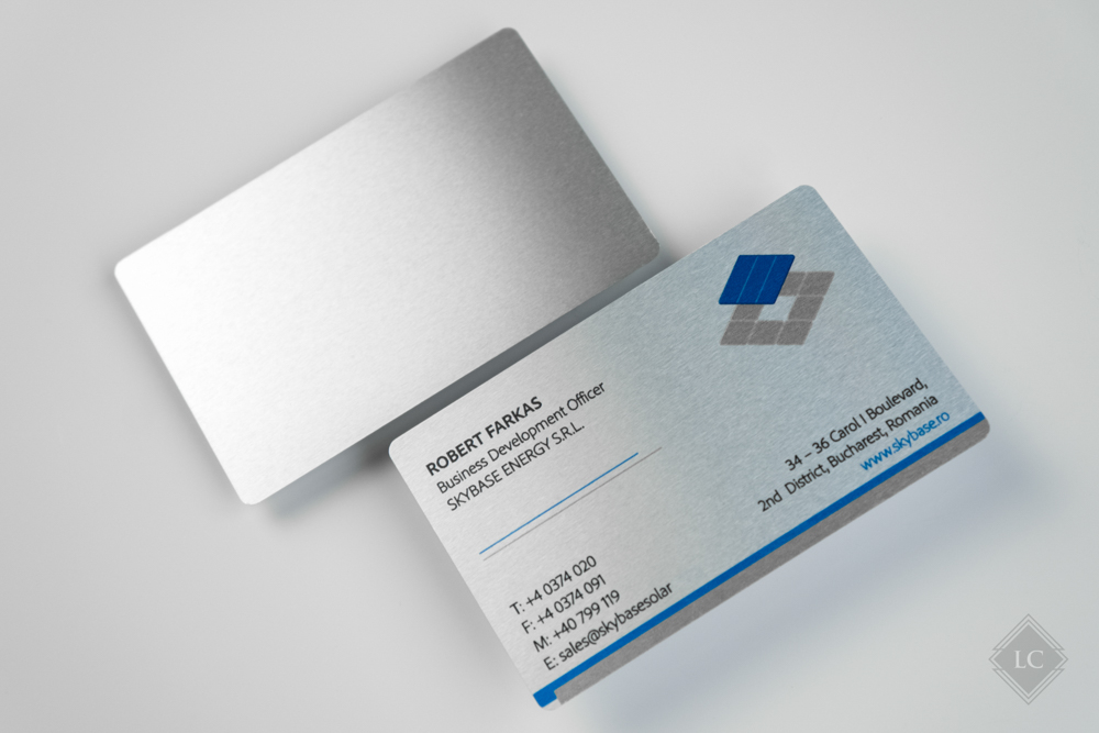 Carti vizita aluminiu print UV relief 4