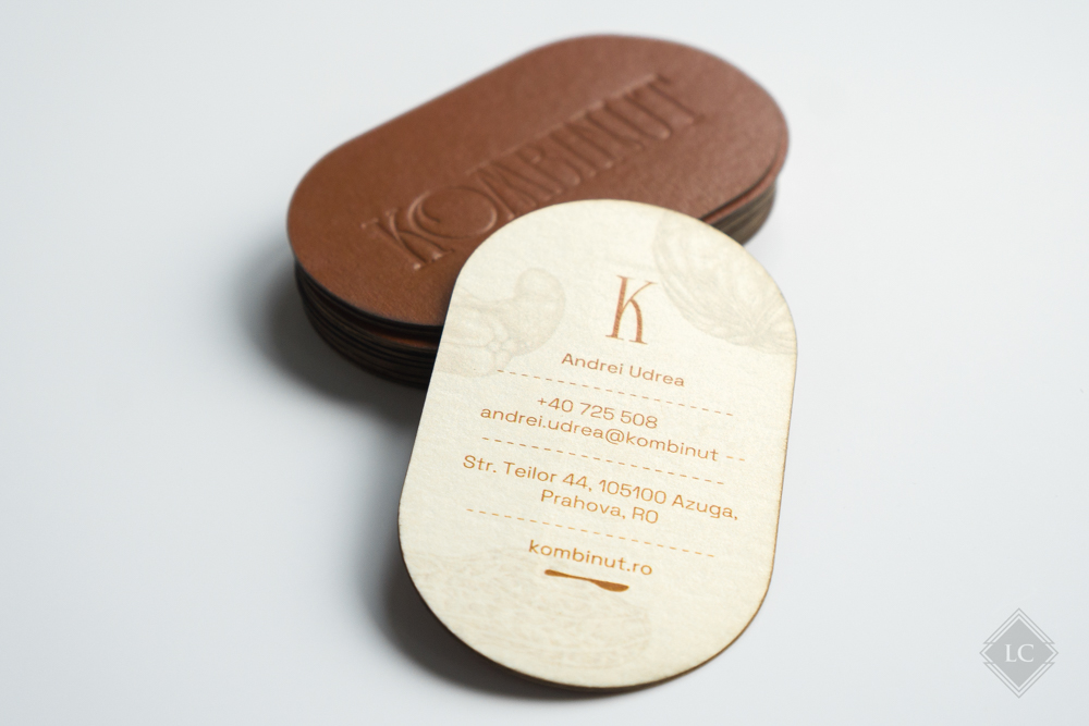 Carti vizita maro, logo letterpress, ovale 3