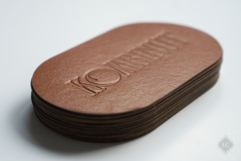 Carti vizita maro, logo letterpress, ovale 4