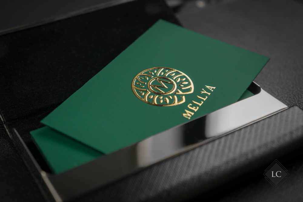 Carti vizita luxury carton verde folio auriu